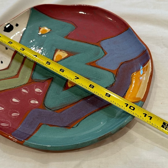 Abstract Studio Art Pottery Hand Made Decorative Plate Signed - Picture 3 of 6